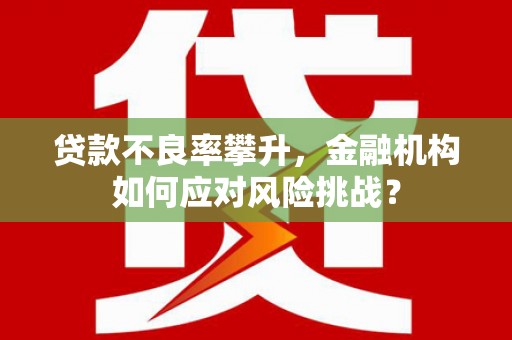 澄迈贷款不良率攀升，金融机构如何应对风险挑战？