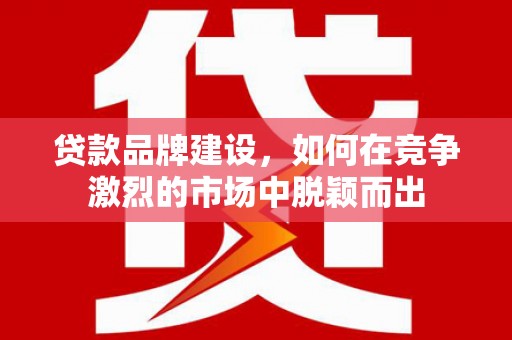 澄迈贷款品牌建设，如何在竞争激烈的市场中脱颖而出