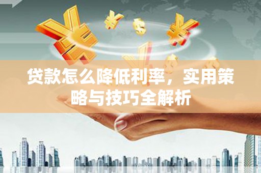 澄迈贷款怎么降低利率，实用策略与技巧全解析
