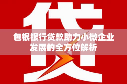 澄迈包银银行贷款助力小微企业发展的全方位解析
