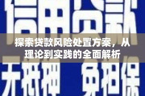 澄迈探索贷款风险处置方案，从理论到实践的全面解析