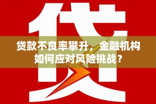 澄迈贷款不良率攀升，金融机构如何应对风险挑战？
